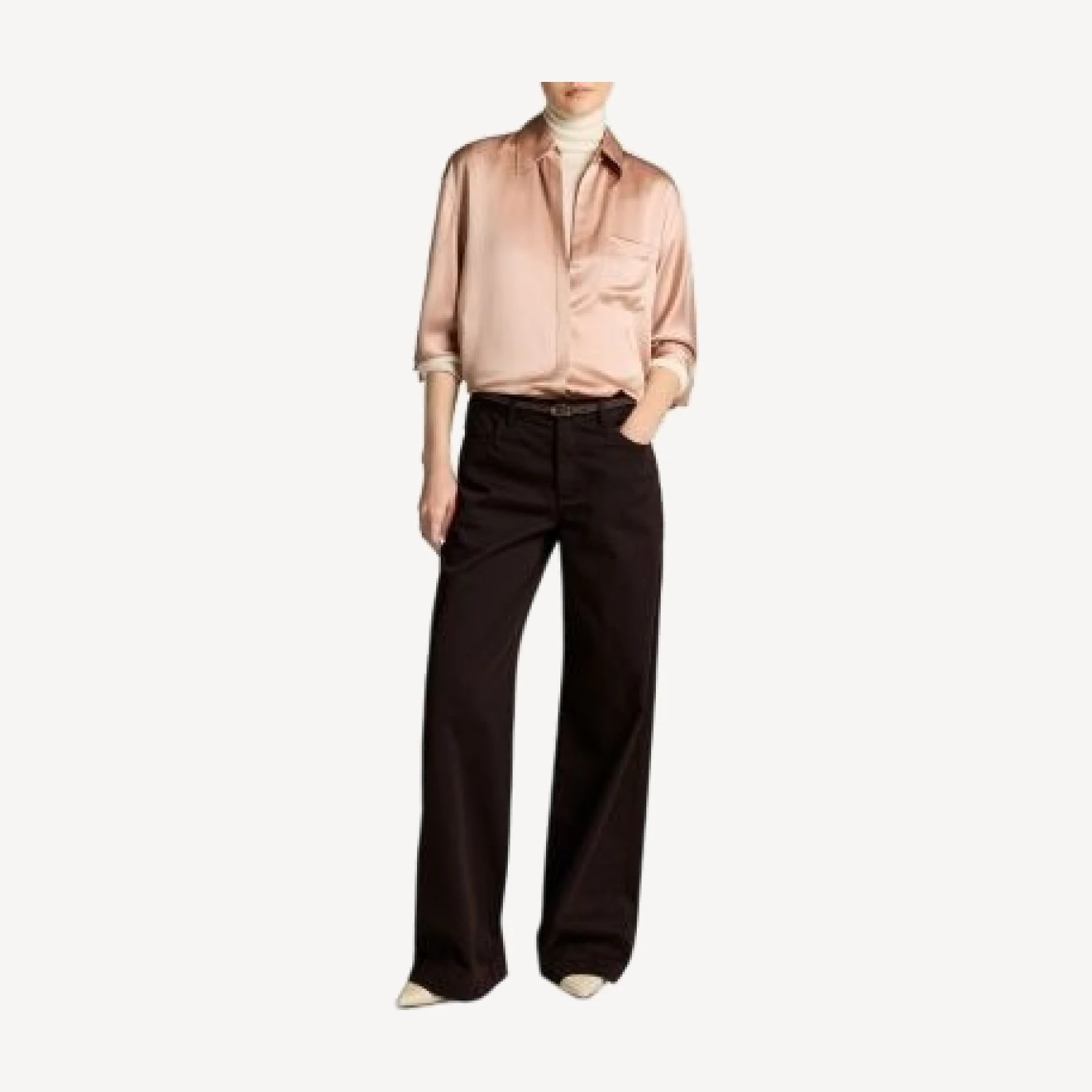 Vince Silk Long Sleeve Dolman Shirt