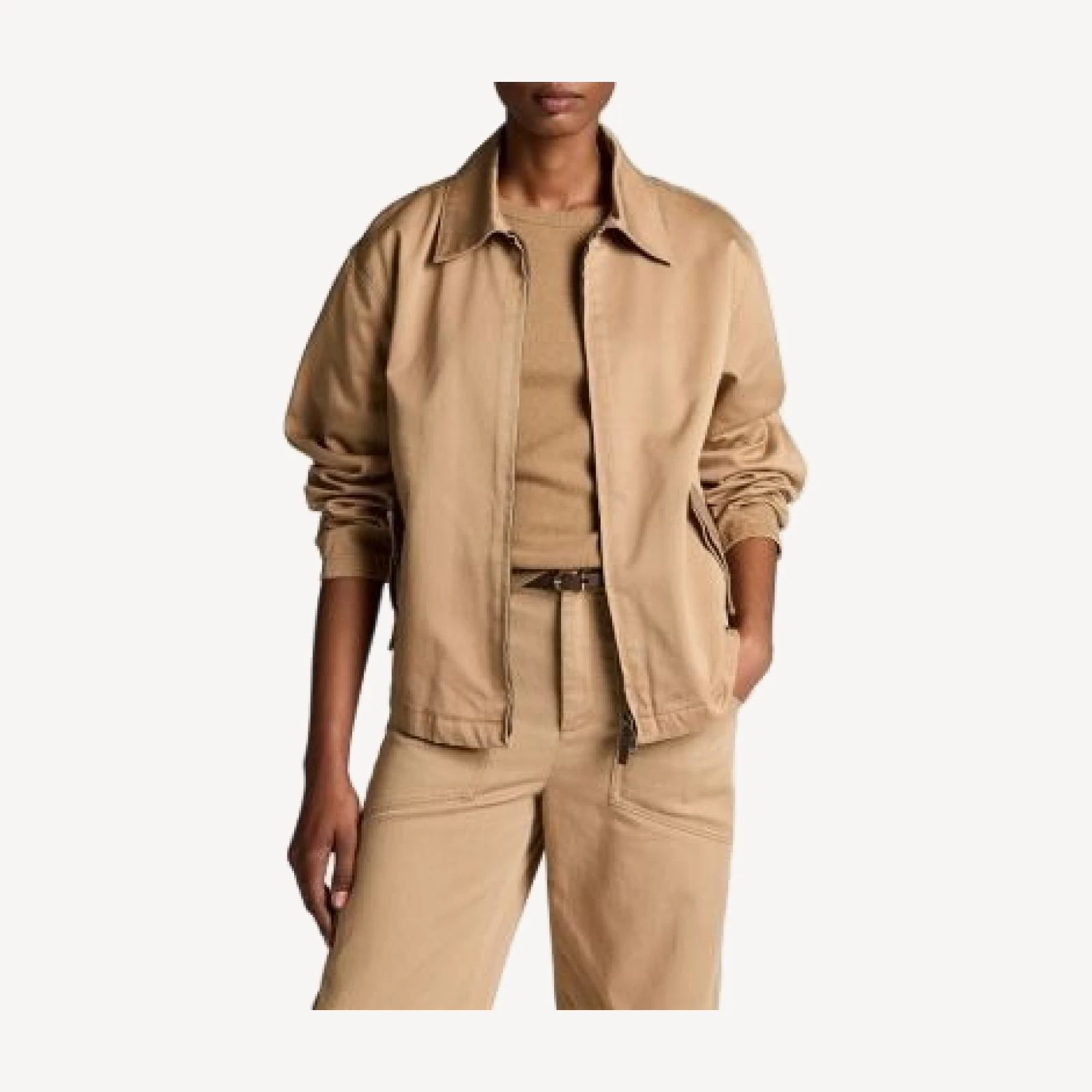 Vince Washed Cotton Zip Front Jacket