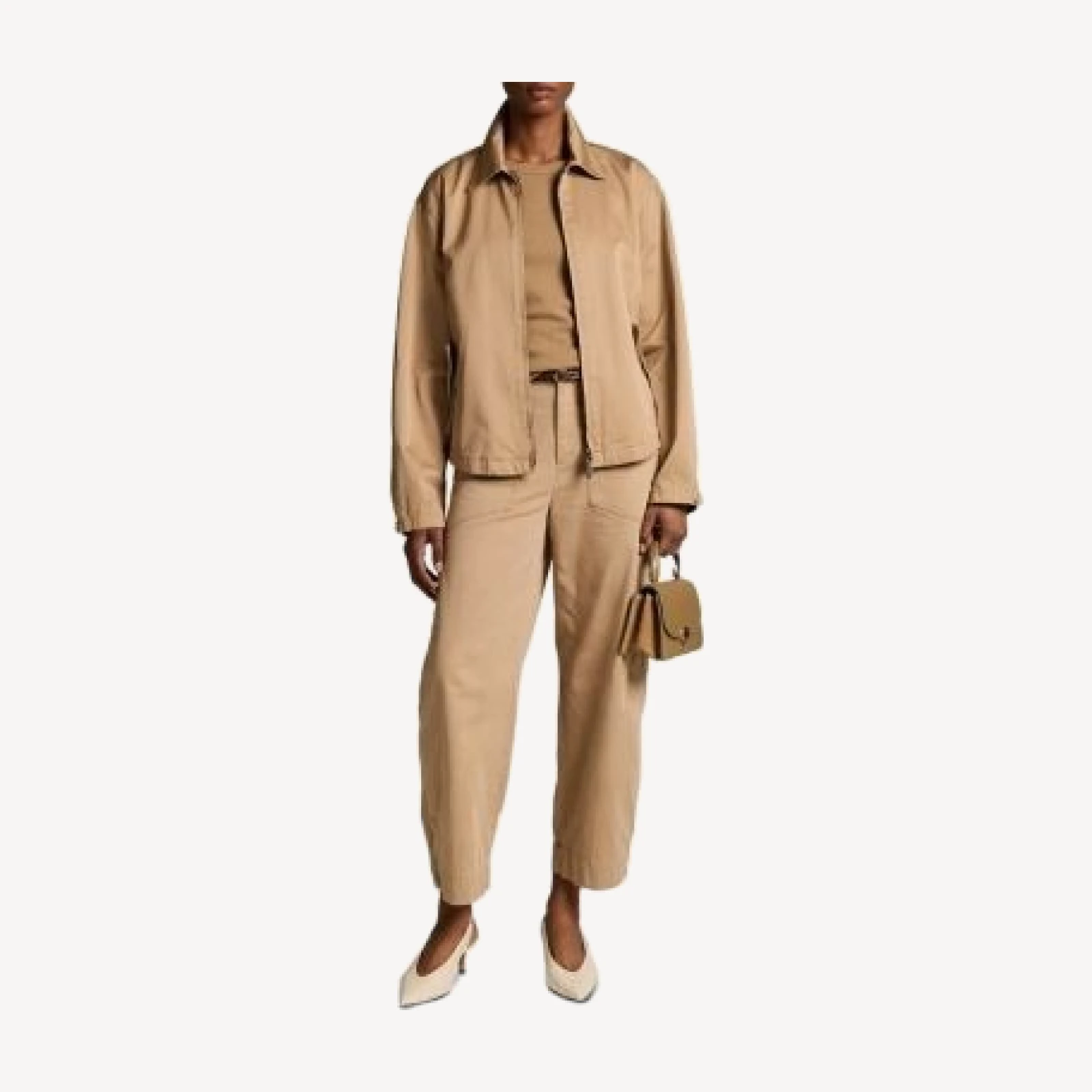 Vince Washed Cotton Zip Front Jacket