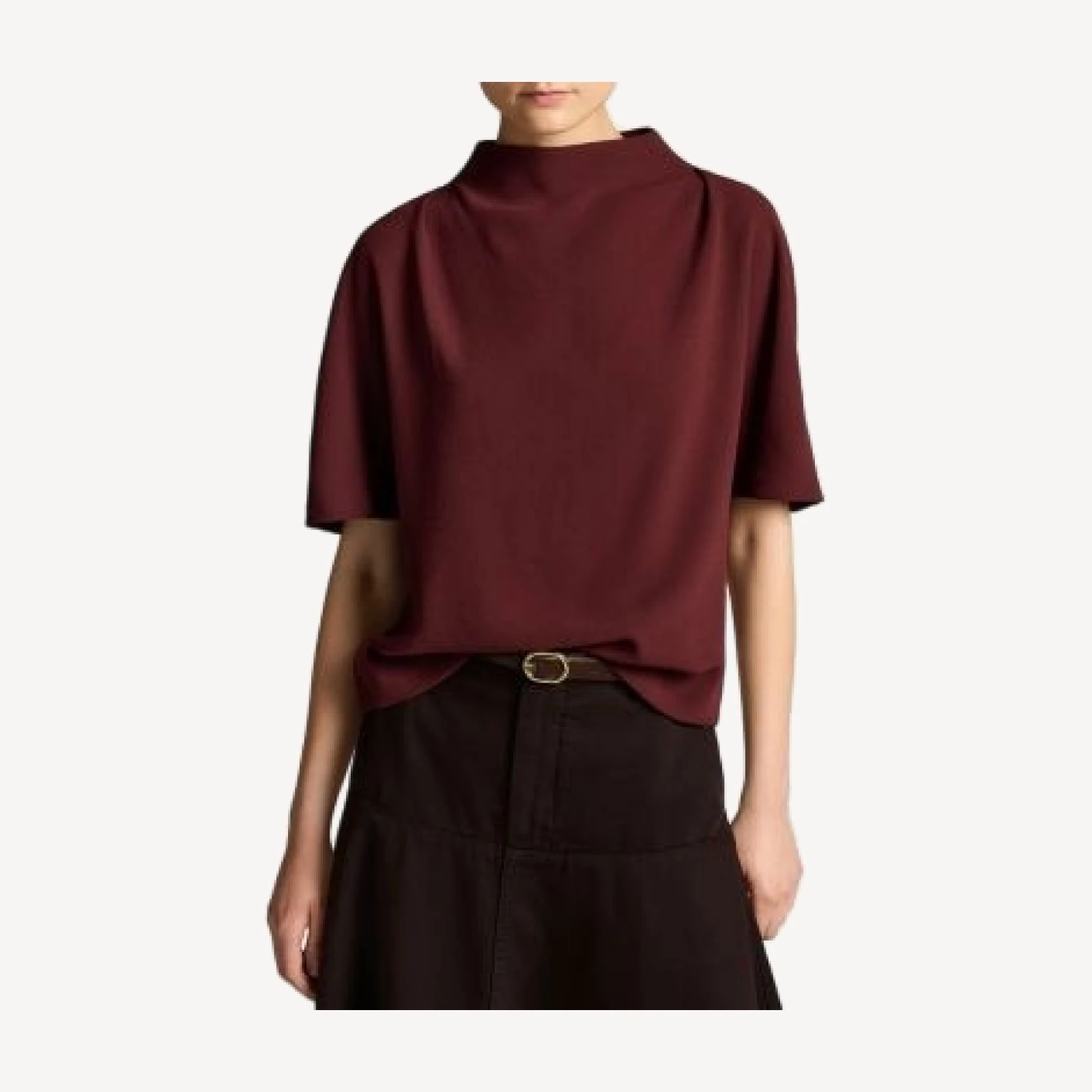 Vince Draped Funnel Neck Top