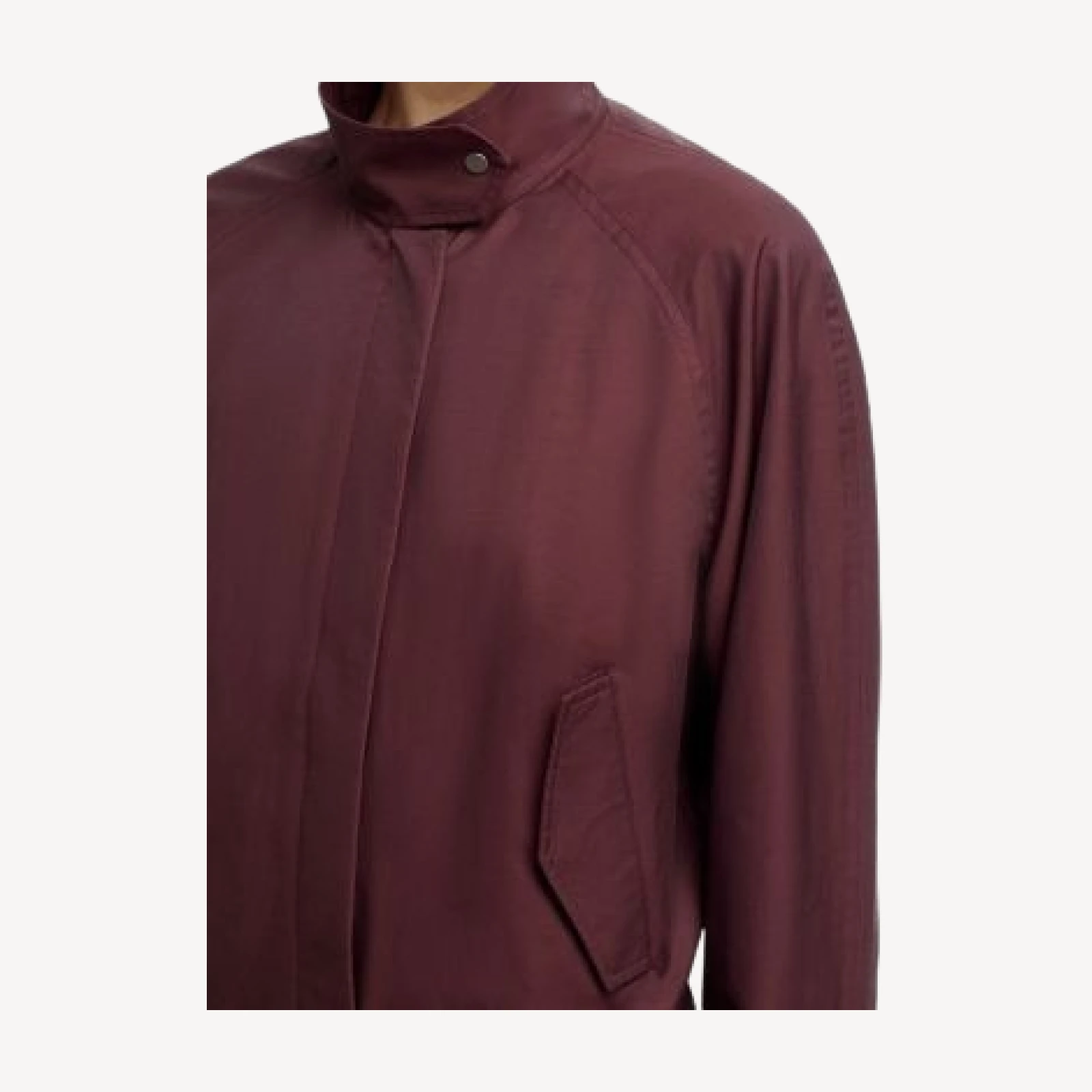 Vince Funnel Neck Zip Front Cotton-Blend Jacket