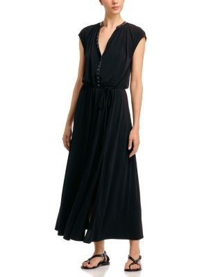 Vince Stud Trim Cap Sleeve Dress