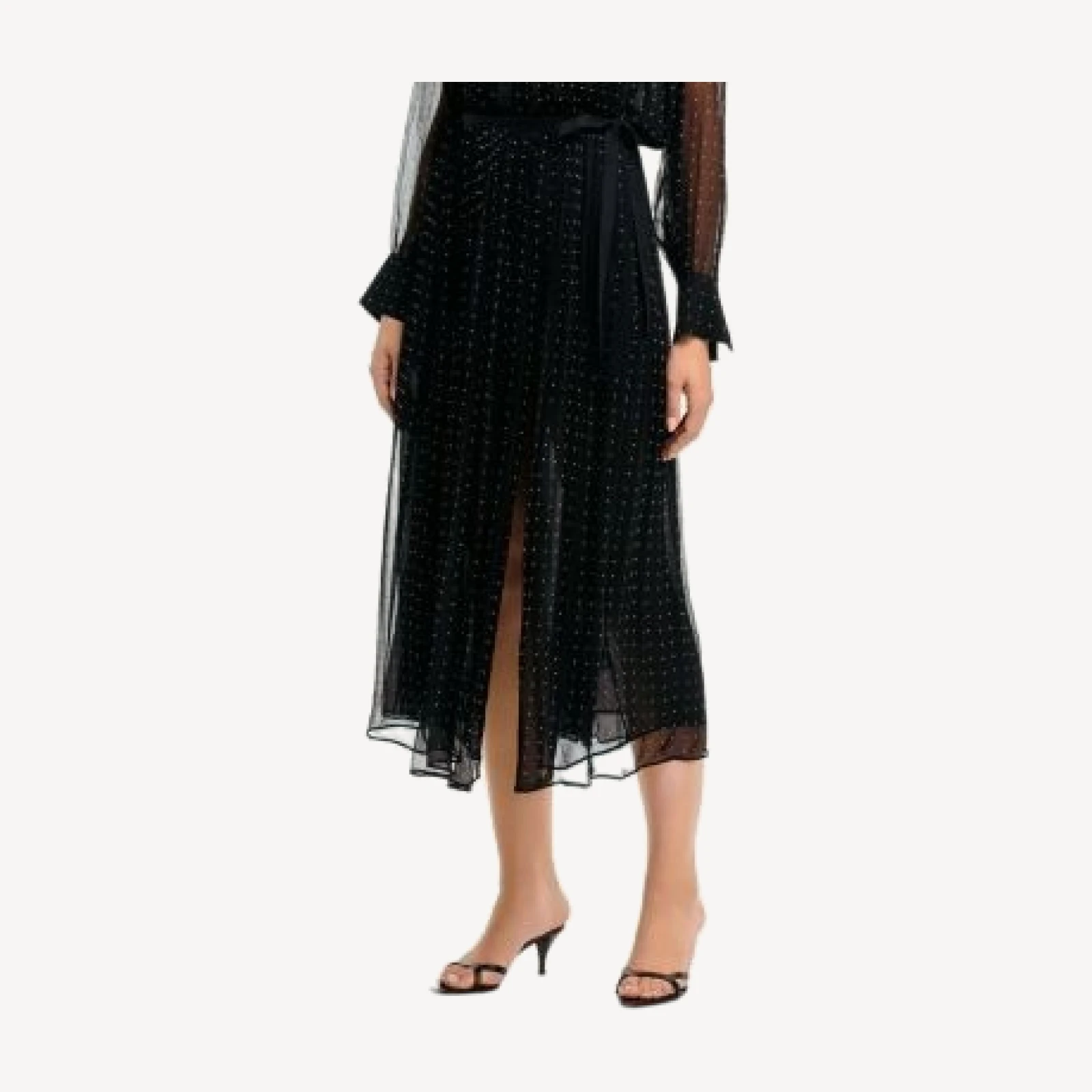 Vince Embellished Dot Sheer Gathered Skirt