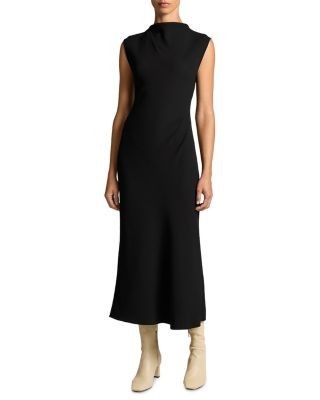 Vince Draped Funnel Neck Dress