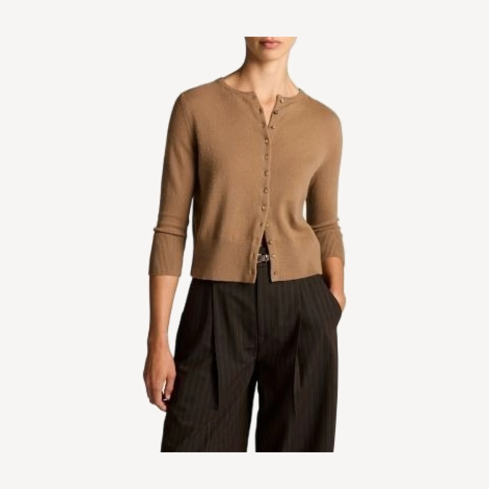 Vince Wool Cashmere Blend Crewneck Cardigan