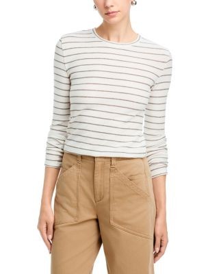 Vince Stripe Crewneck Long Sleeve Top