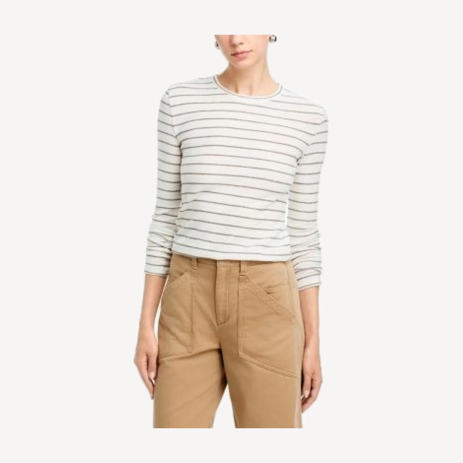 Vince Stripe Crewneck Long Sleeve Top