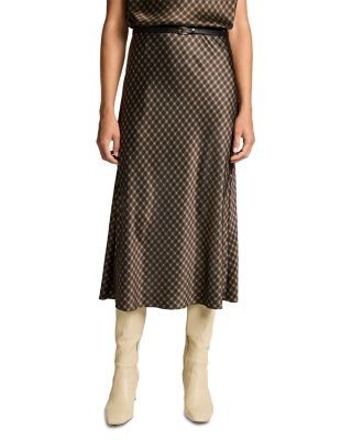 Vince Plaid Ombre Slip Skirt