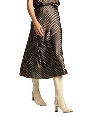 Vince Plaid Ombre Slip Skirt