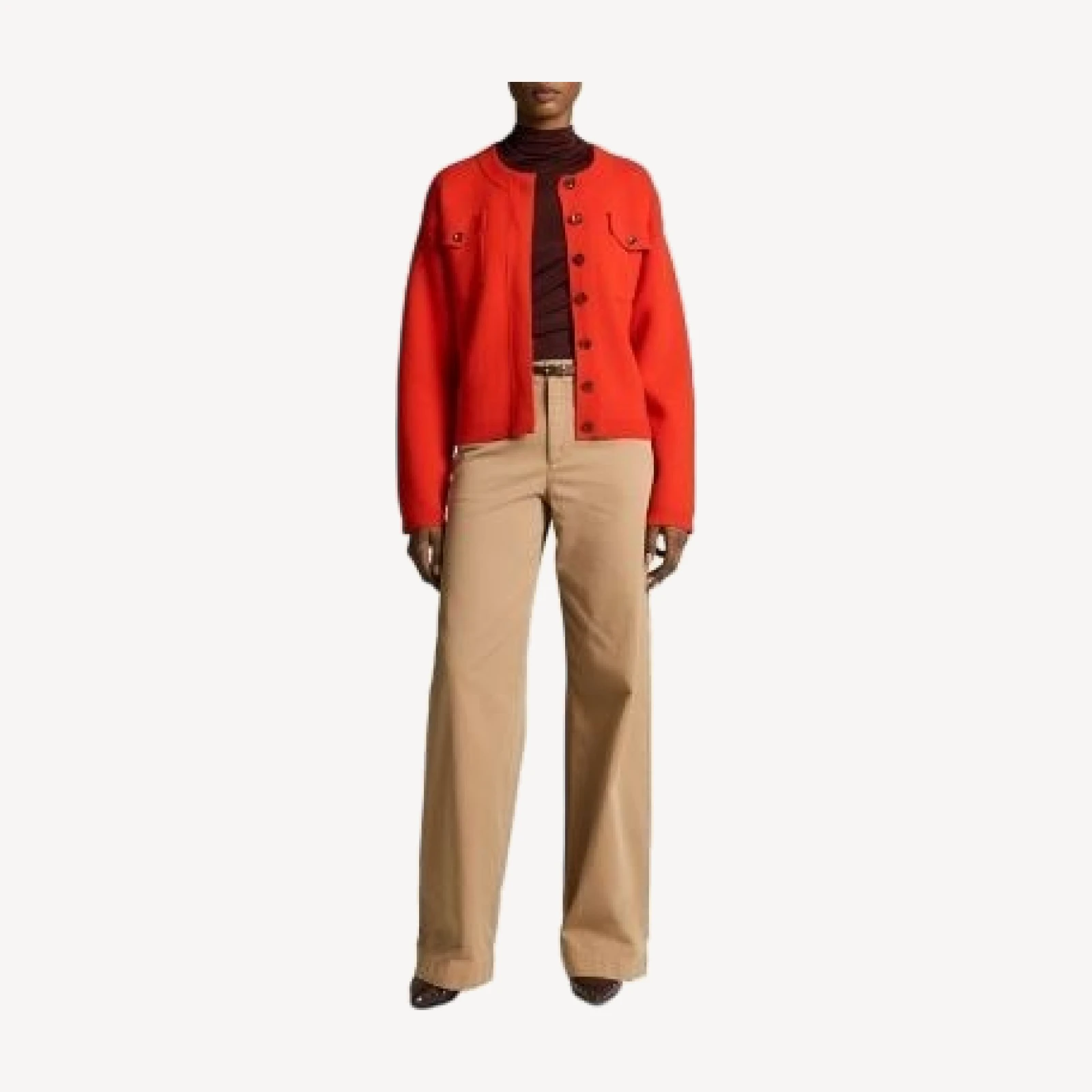 Vince Washed Cotton Mid Rise Wide Leg Pants