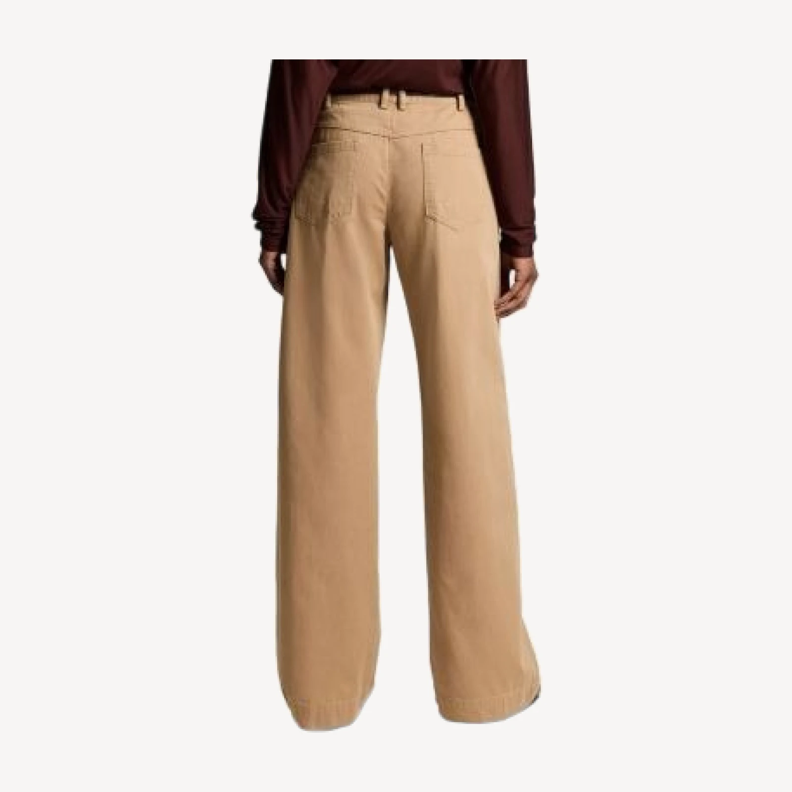 Vince Washed Cotton Mid Rise Wide Leg Pants