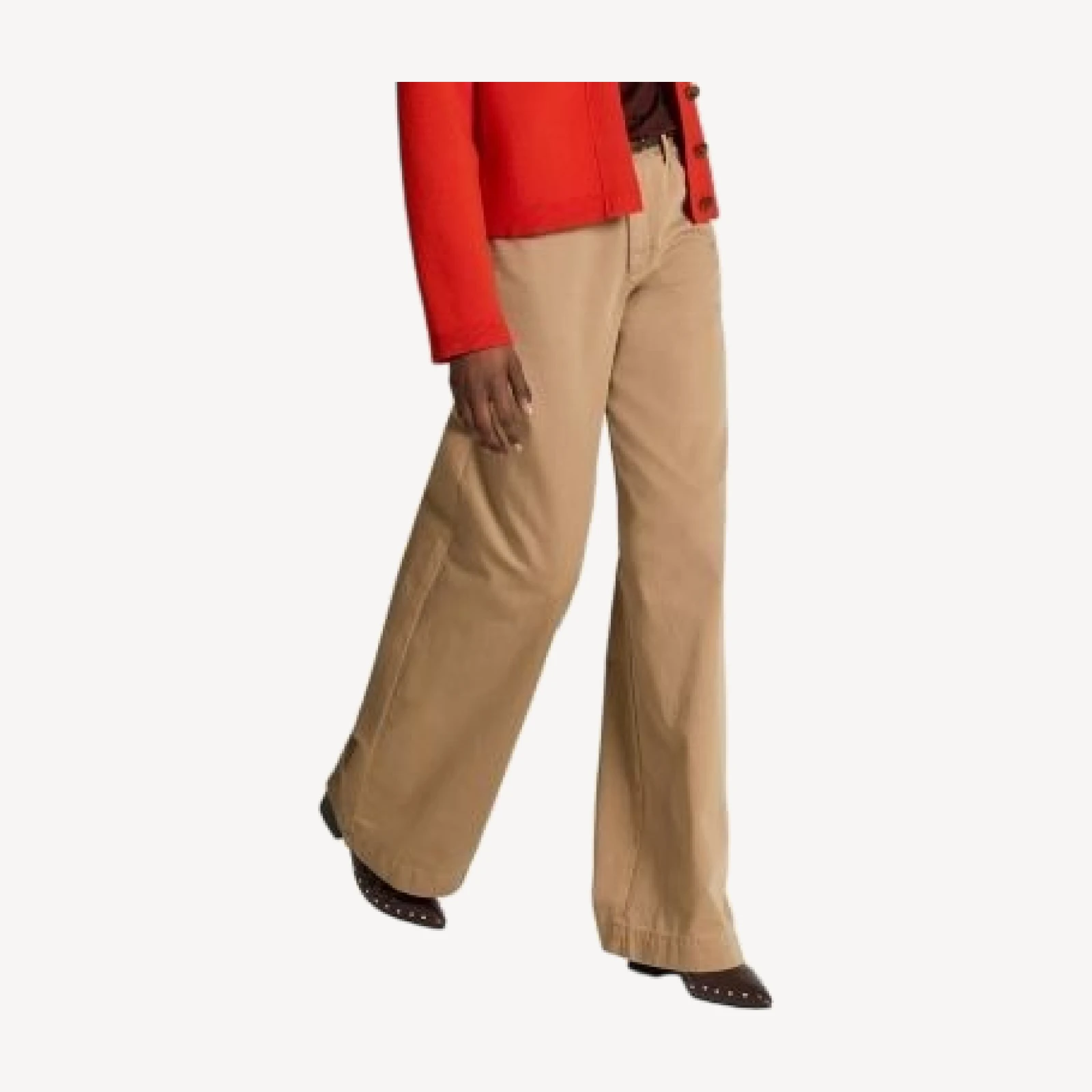 Vince Washed Cotton Mid Rise Wide Leg Pants