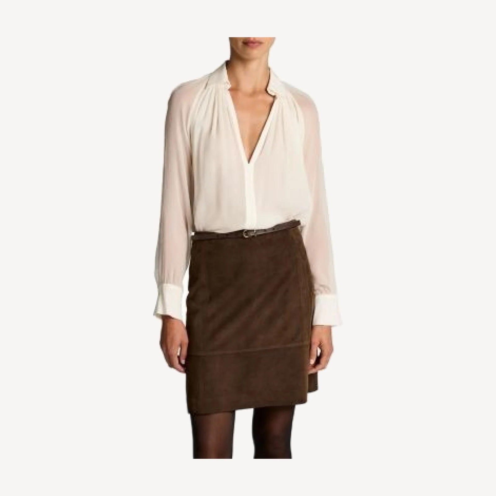 Vince Sheer Gathered Blouse
