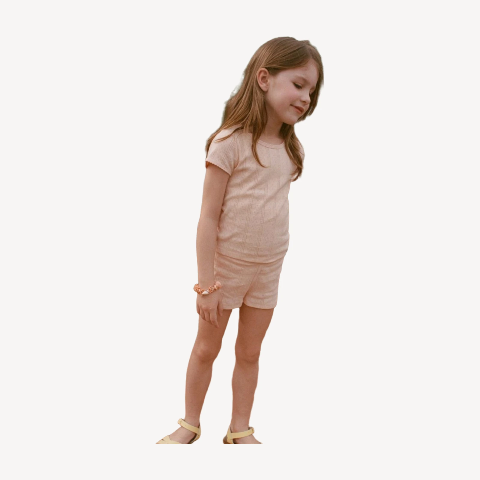 LITTLE VIVI TEE -- PEACH SORBET
