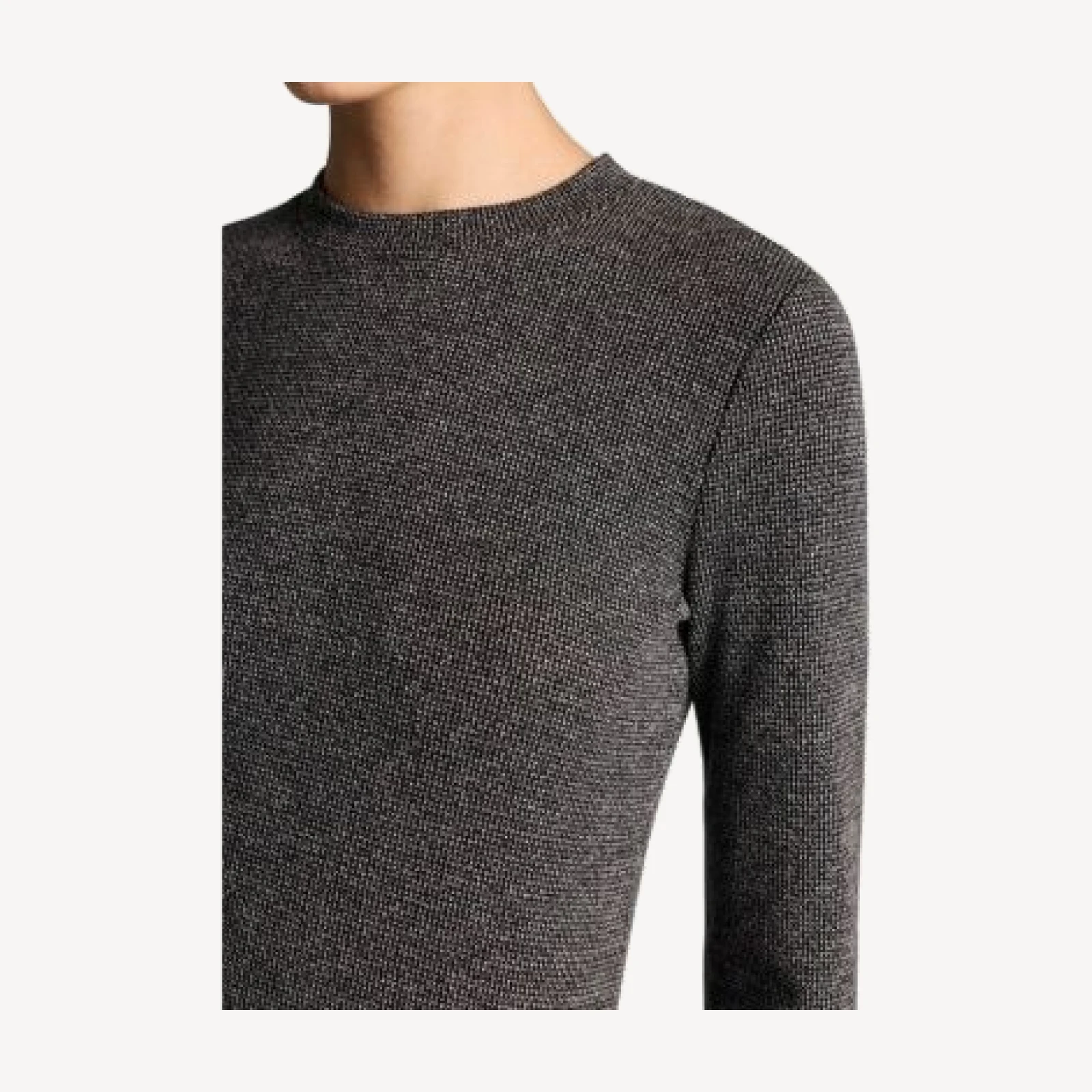 Vince Houndstooth Long Sleeve Crewneck Top