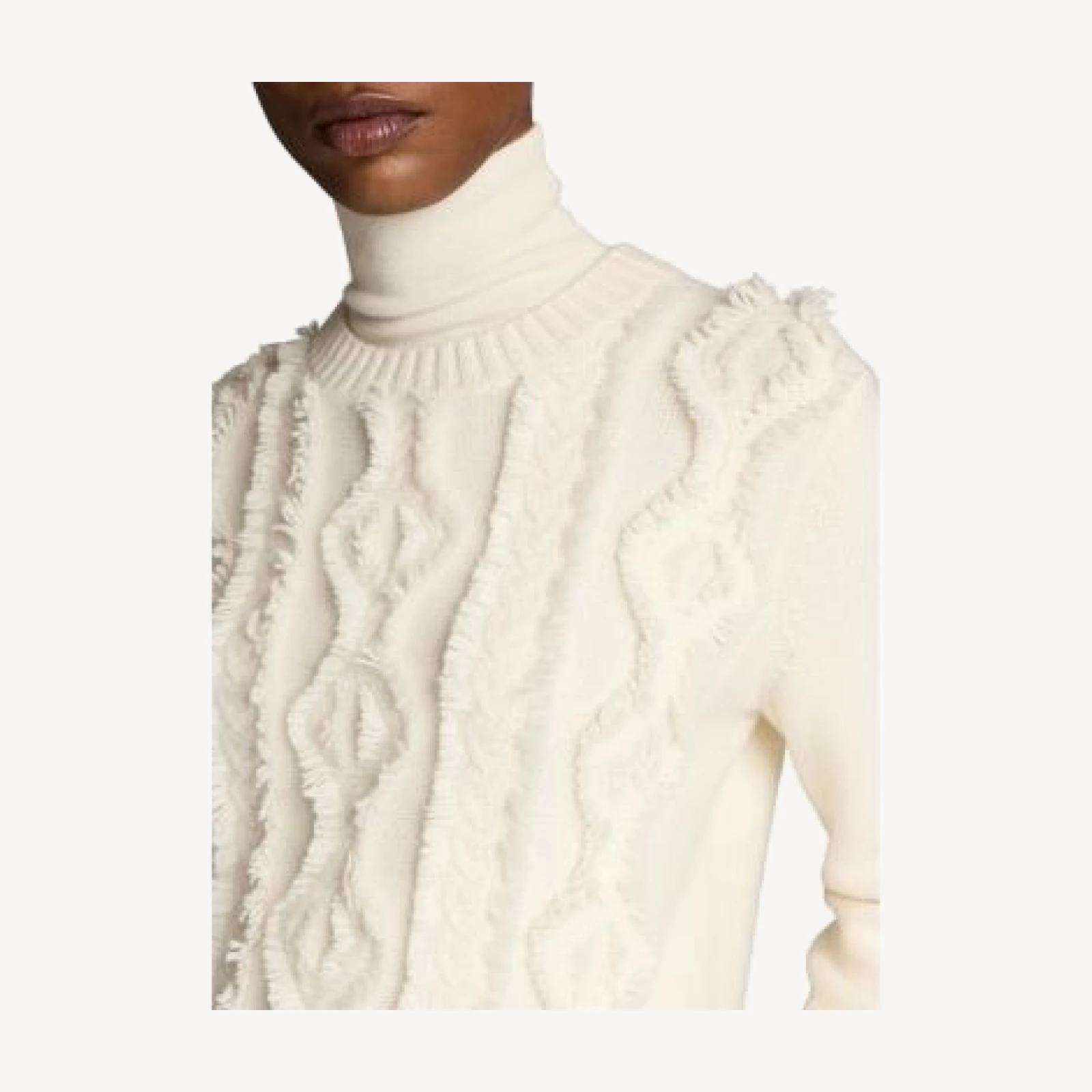 Vince Cut Float Wool Crewneck Cable Knit Sweater