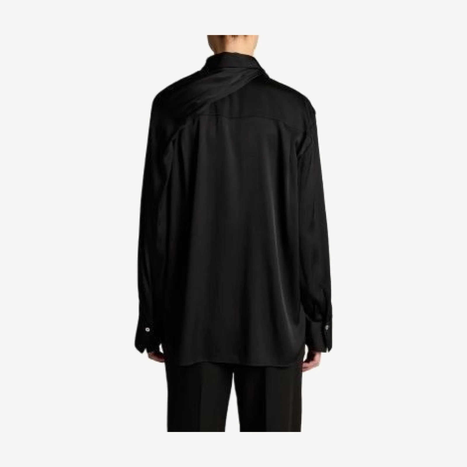 Vince Draped Scarf Tie Long Sleeve Shirt