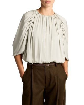 Vince Silk Blend Cape Style Bubble Blouse