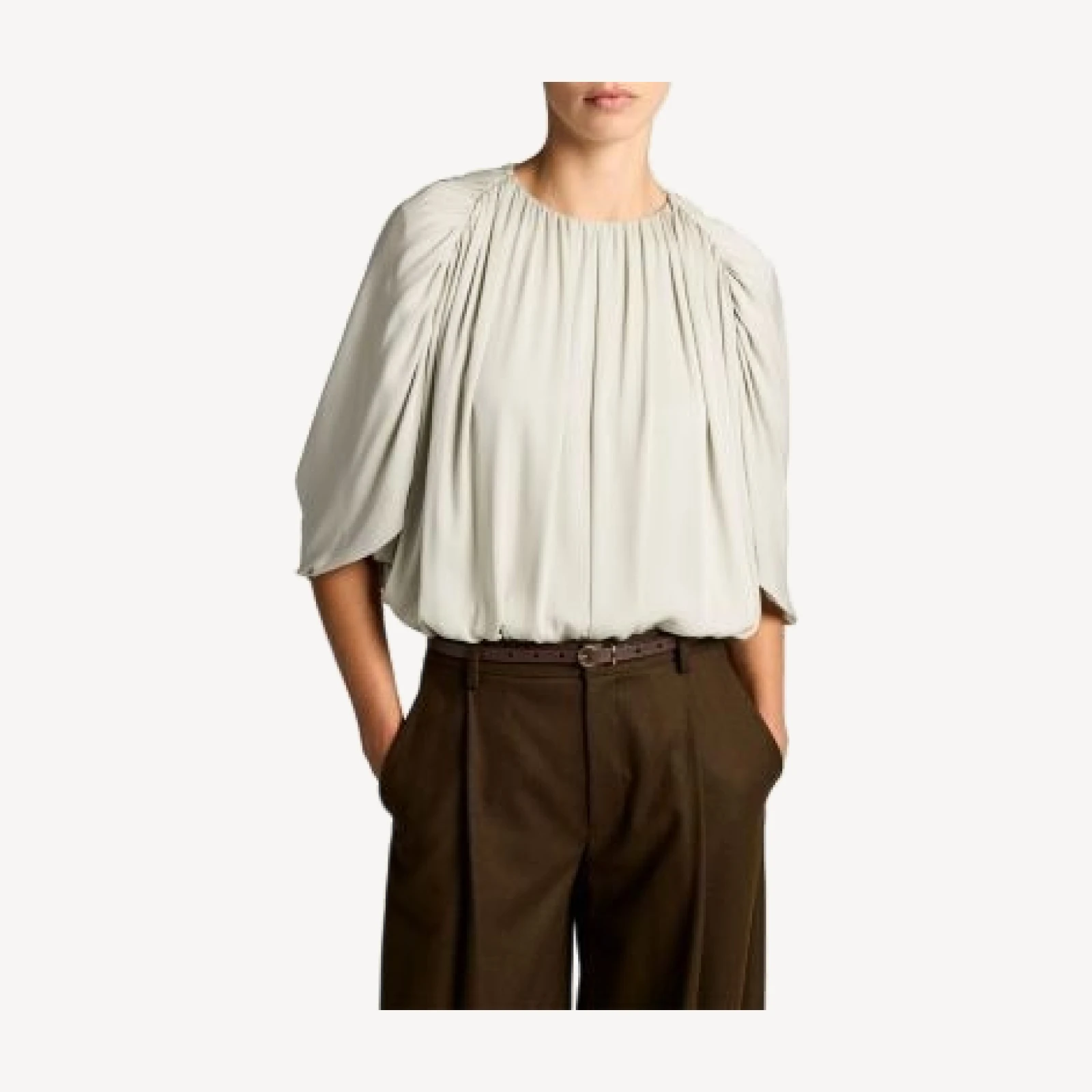 Vince Silk Blend Cape Style Bubble Blouse