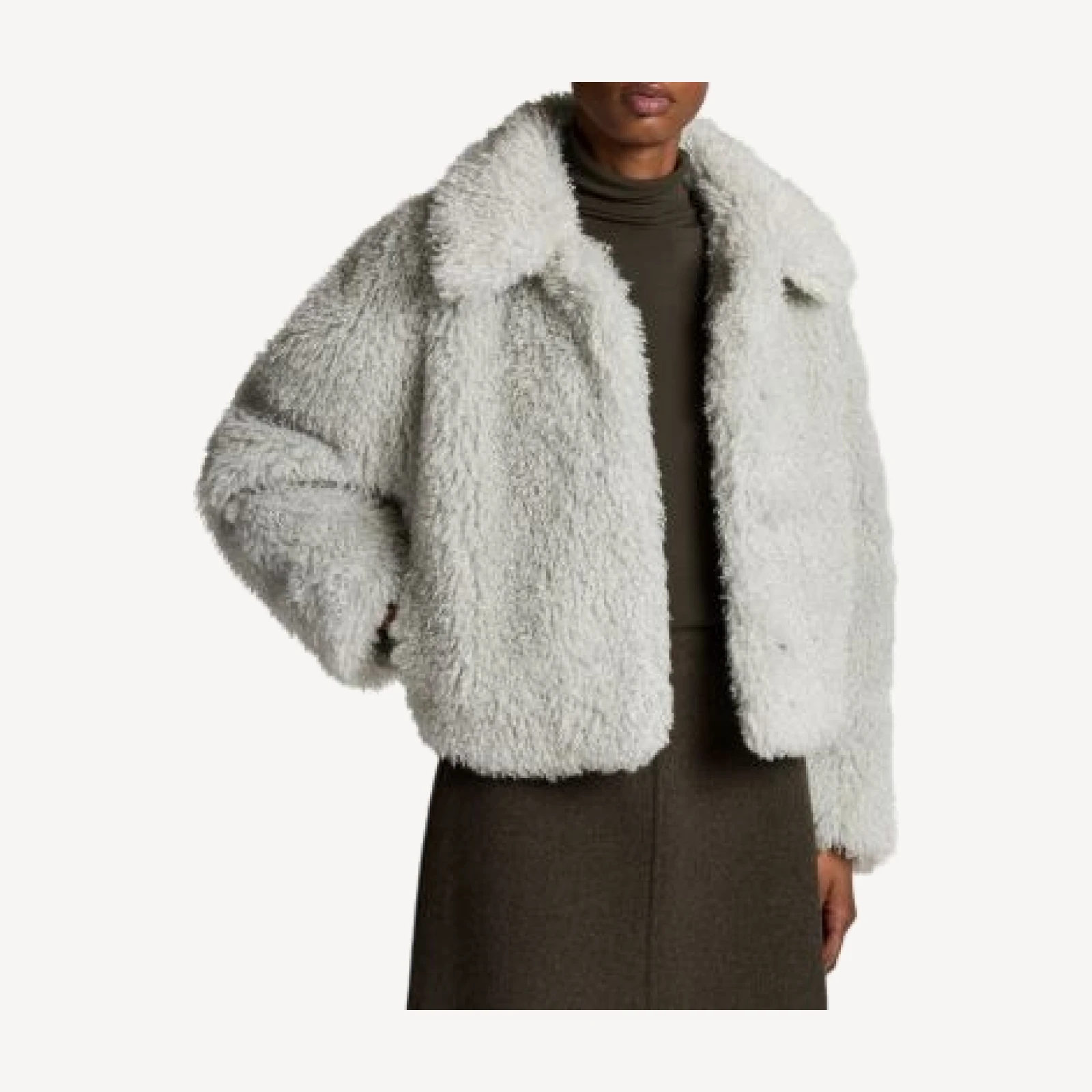 Vince Faux Fur Cropped Jacket
