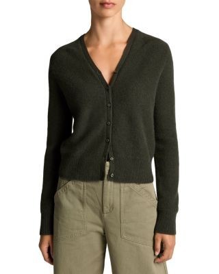 Vince Boiled Cashmere Long Sleeve V Neck Cardigan