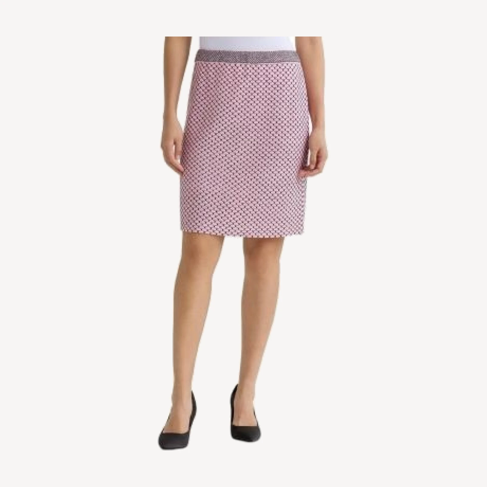 Ming Wang Shell Stitch Knit Straight Skirt