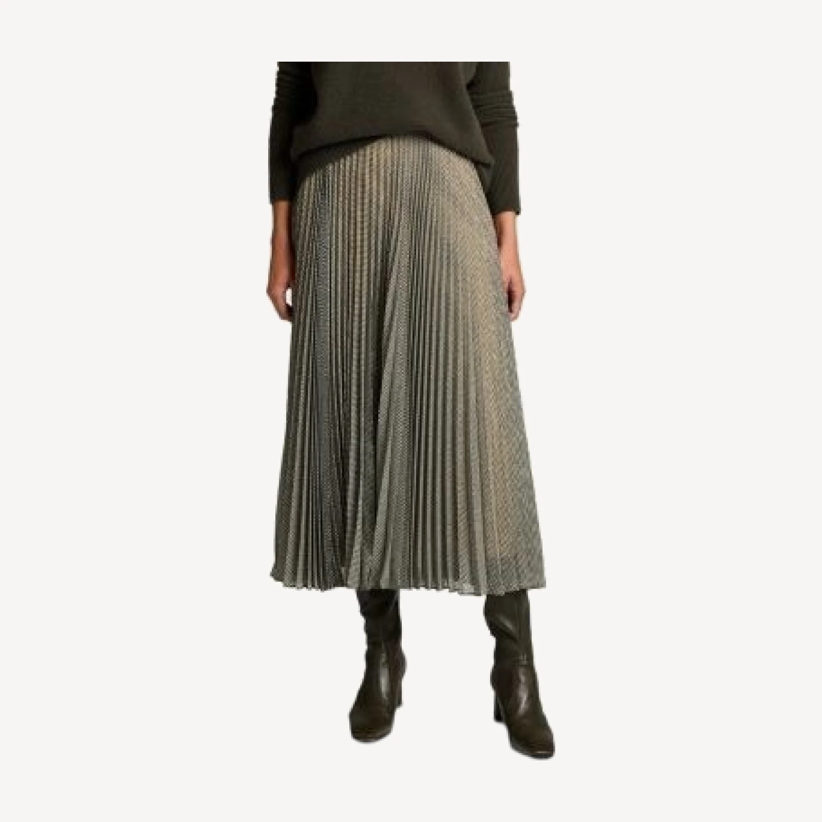 Vince Sheer Houndstooth Pleated PullOnSkirt