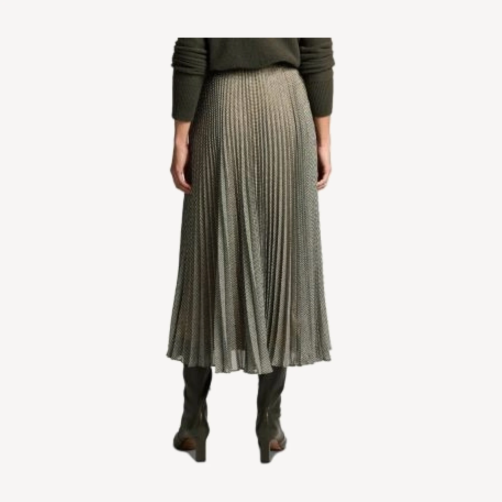 Vince Sheer Houndstooth Pleated PullOnSkirt