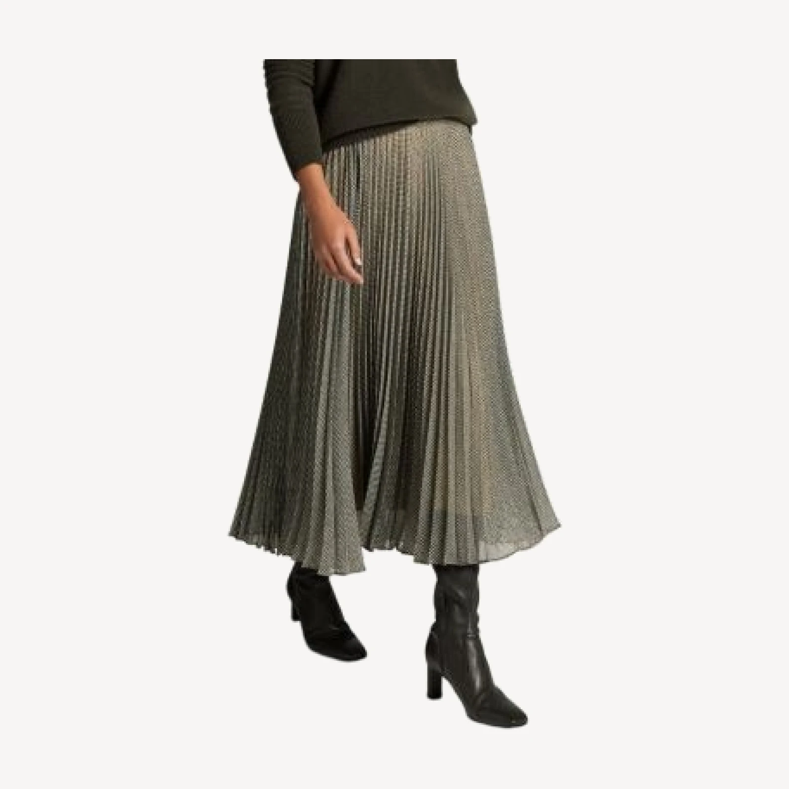 Vince Sheer Houndstooth Pleated PullOnSkirt