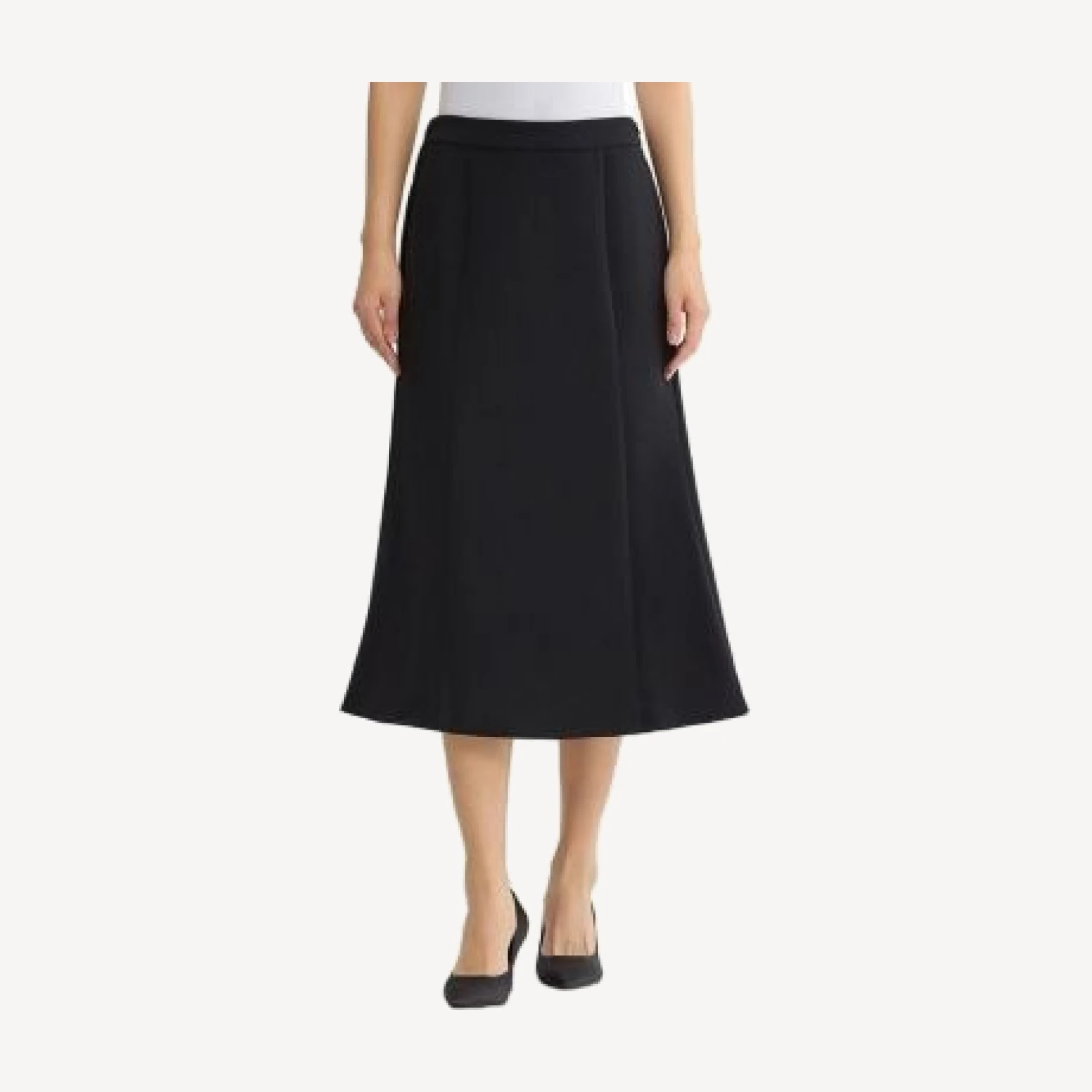 Ming Wang A Line Stretch Deco Crepe Maxi Skirt