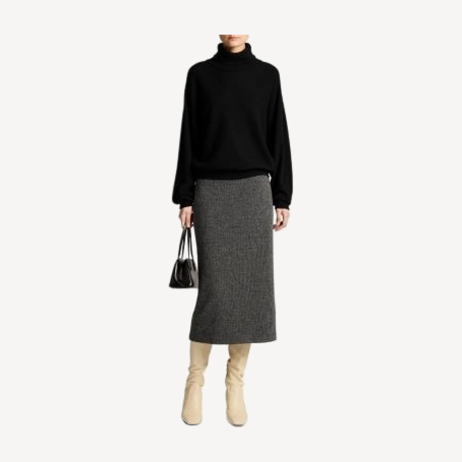 Vince Houndstooth Midi Skirt