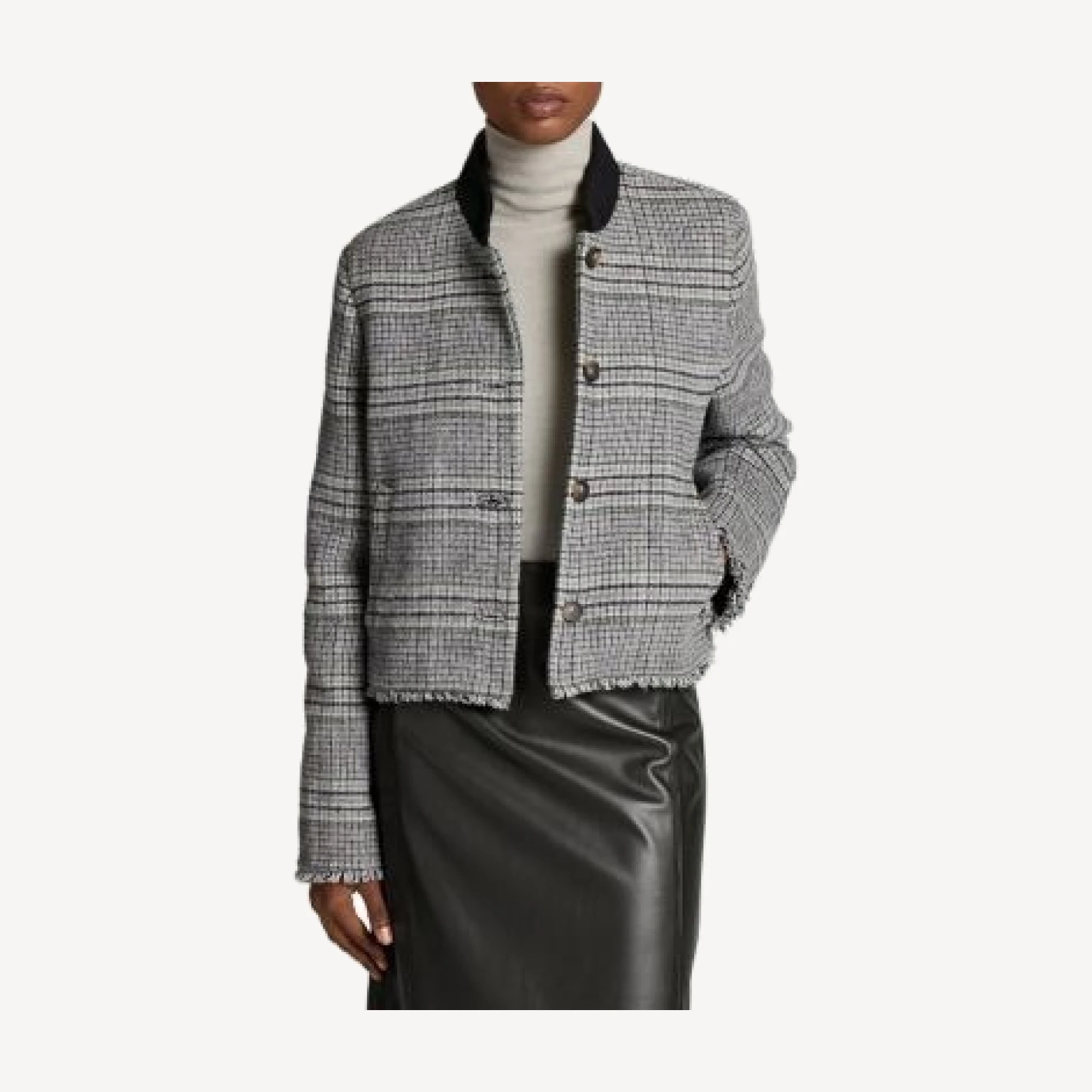 Vince Stand Collar Button Front Jacket