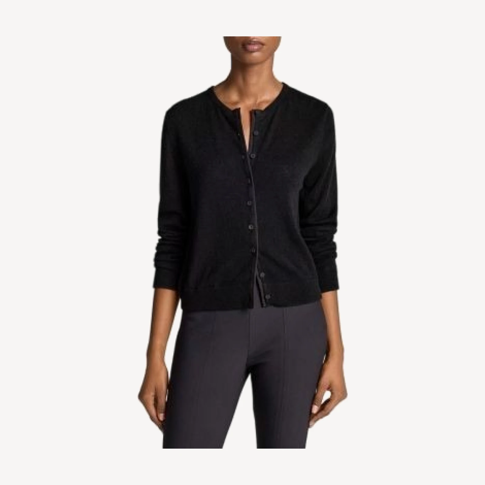 Vince Mixed Media Crewneck Cardigan