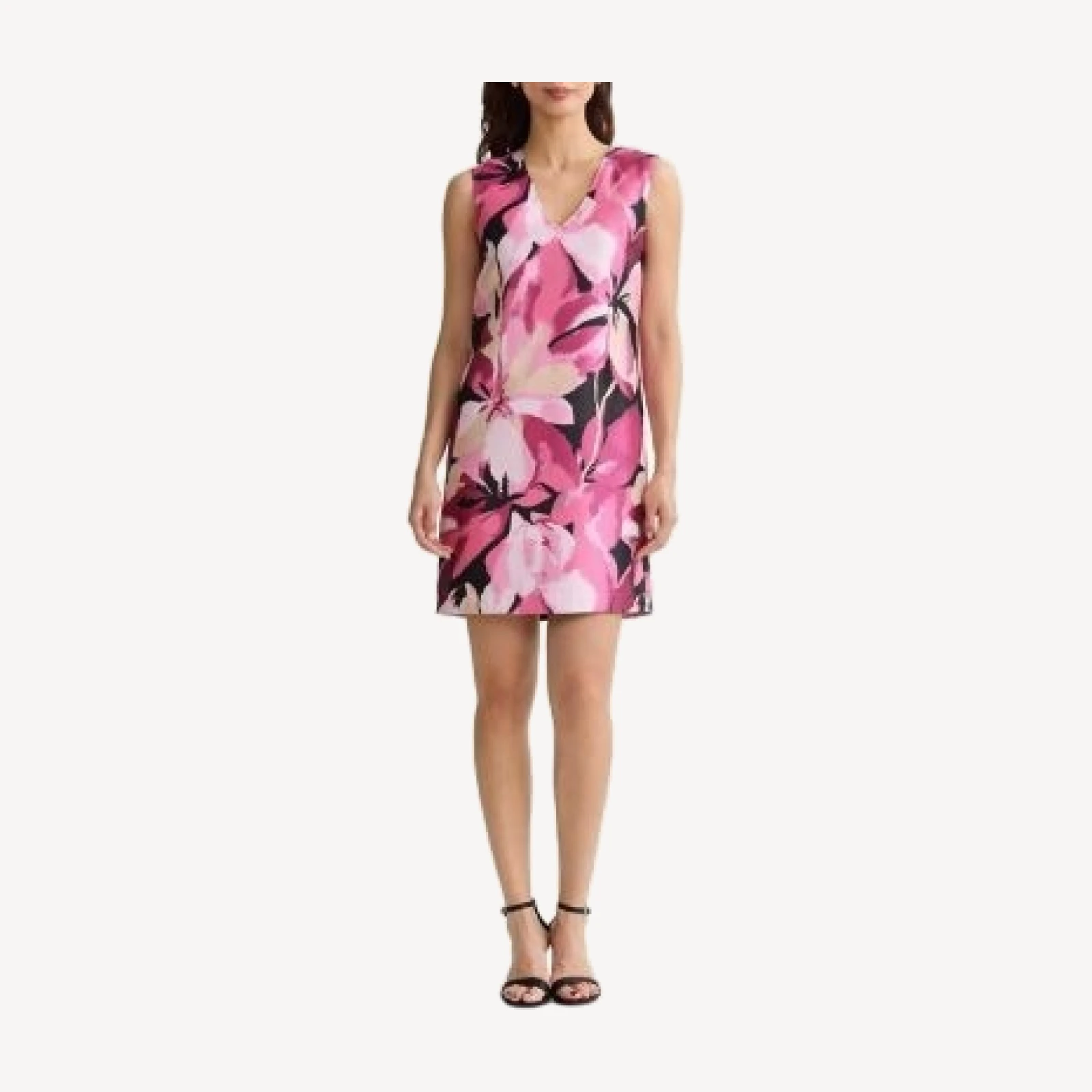 Ming Wang Shimmer Lined Woven Sheath Dress