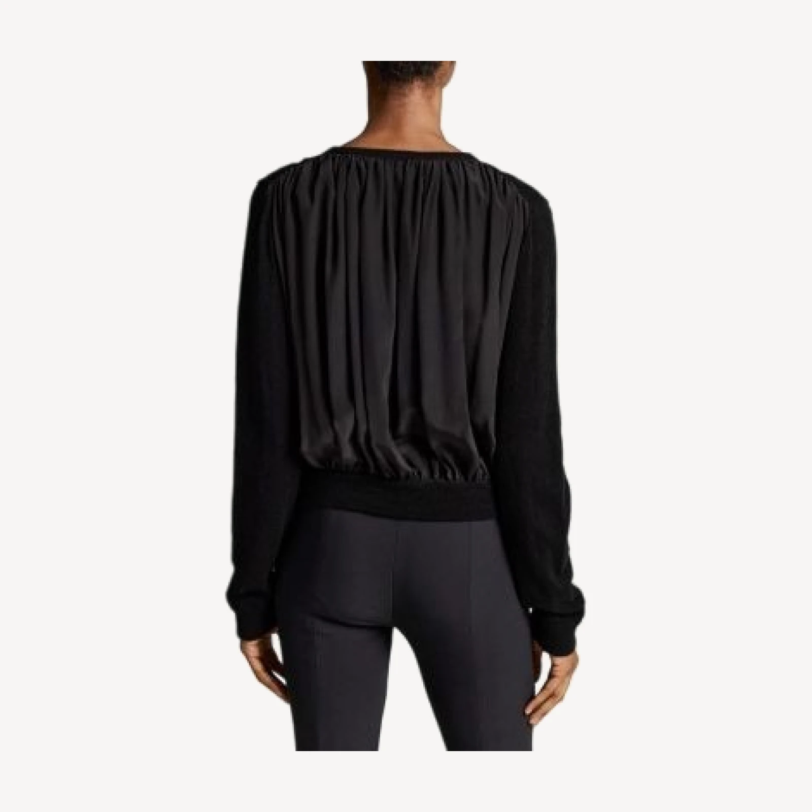 Vince Mixed Media Crewneck Cardigan