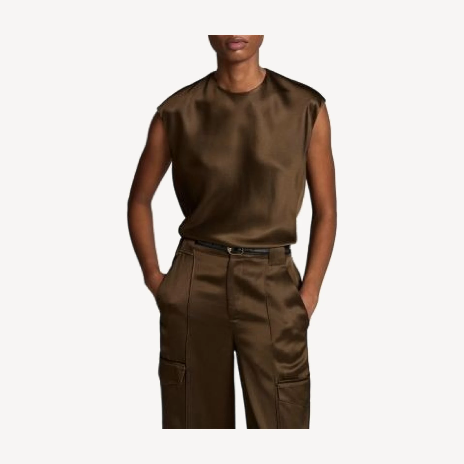 Vince Relaxed Cap Sleeve Satin Top