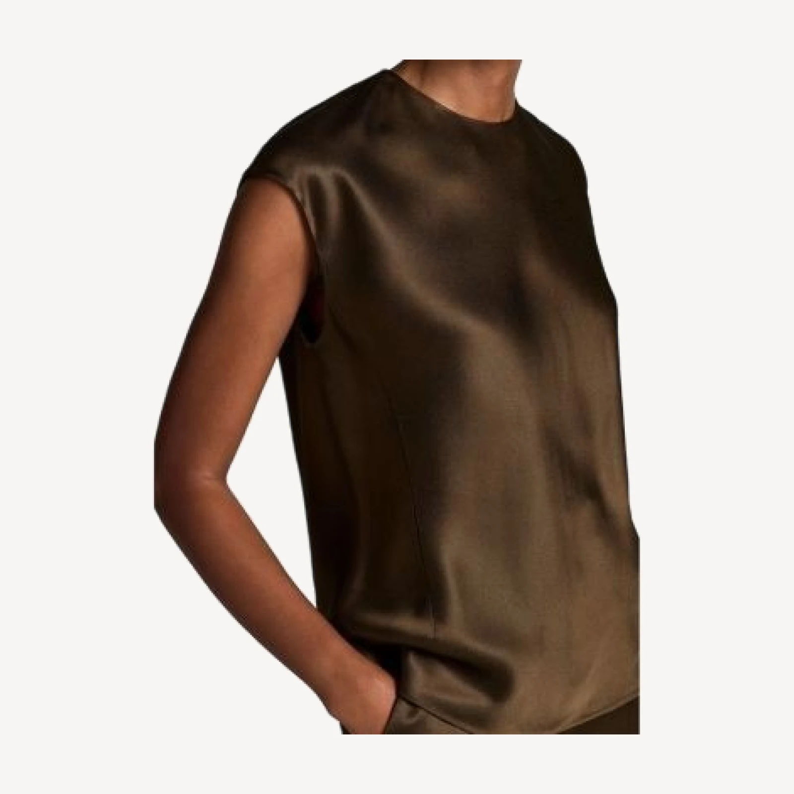 Vince Relaxed Cap Sleeve Satin Top
