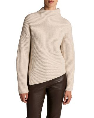 Vince Wool & Cashmere Draped Rib Shawl Sweater