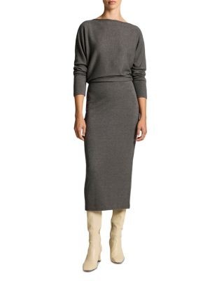 Vince Cozy Off Shoulder Midi Dress