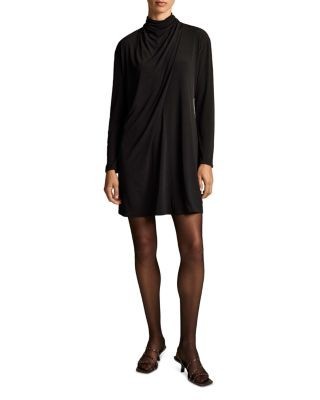 Vince Draped High Neck Mini Dress