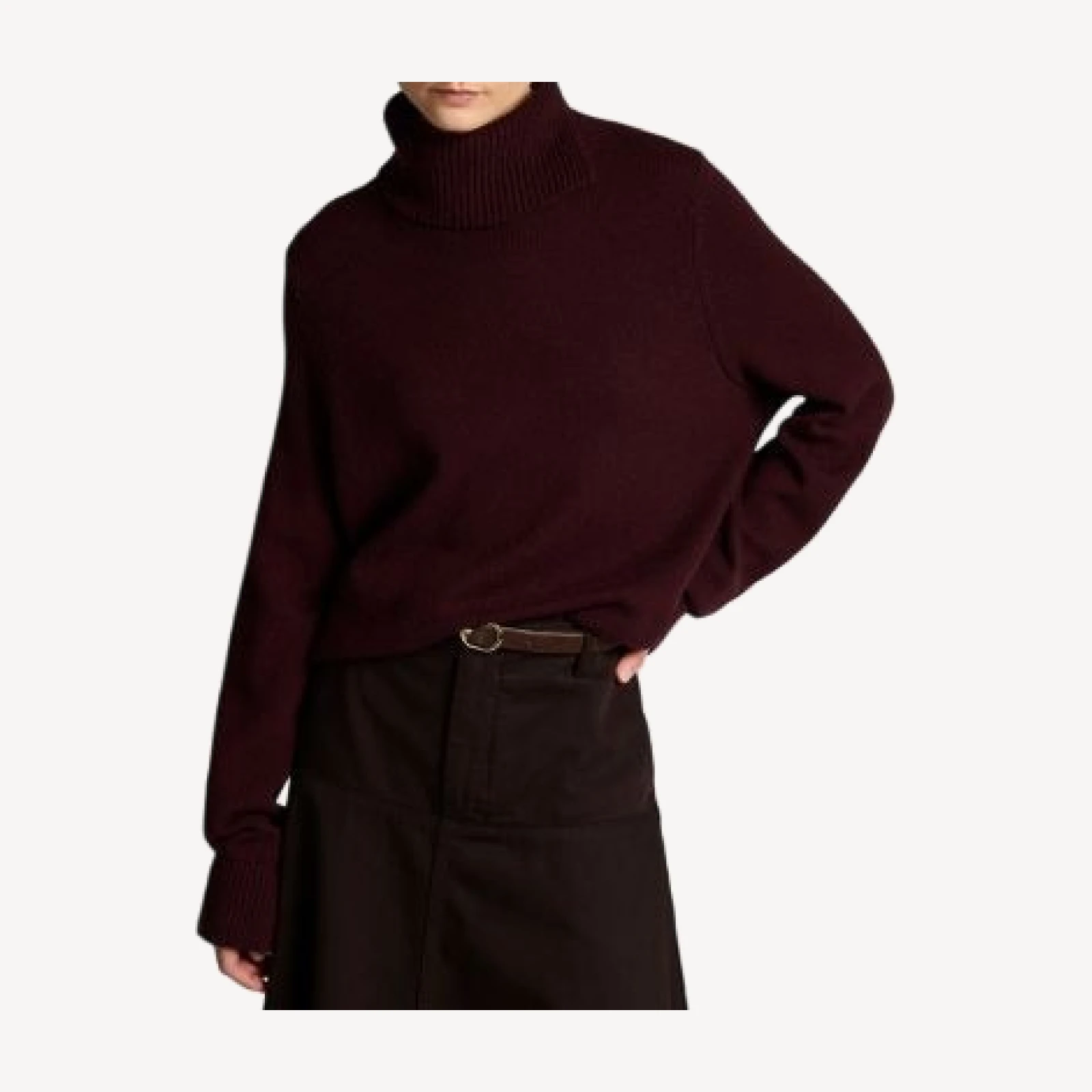 Vince Wool & Cashmere Swing Turtleneck Slit Sweater