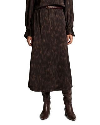 Vince Printed Pull On Slip Skirt