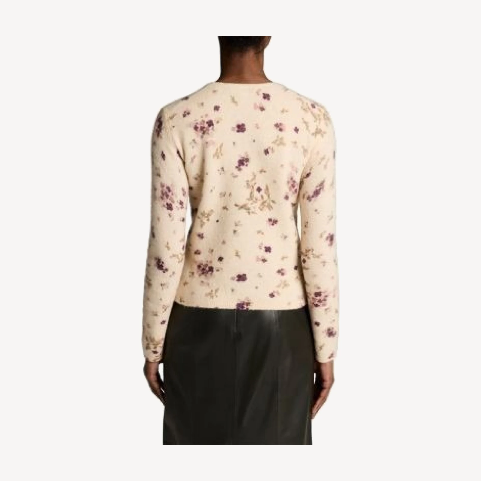 Vince Printed Long Sleeve Crewneck Top