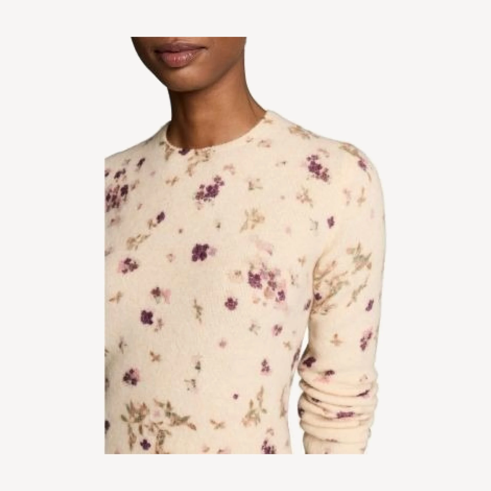 Vince Printed Long Sleeve Crewneck Top