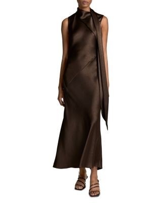 Vince Draped Scarf Tie Sleeveless Dress