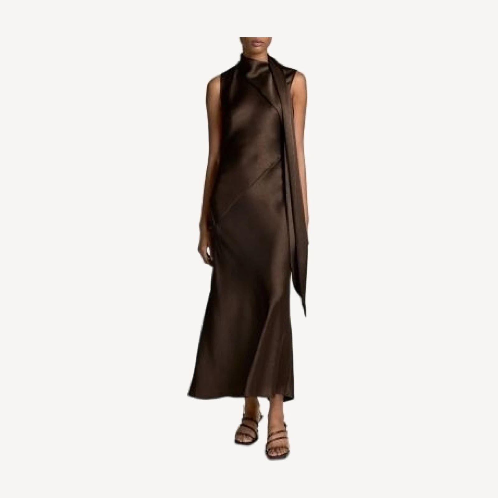 Vince Draped Scarf Tie Sleeveless Dress