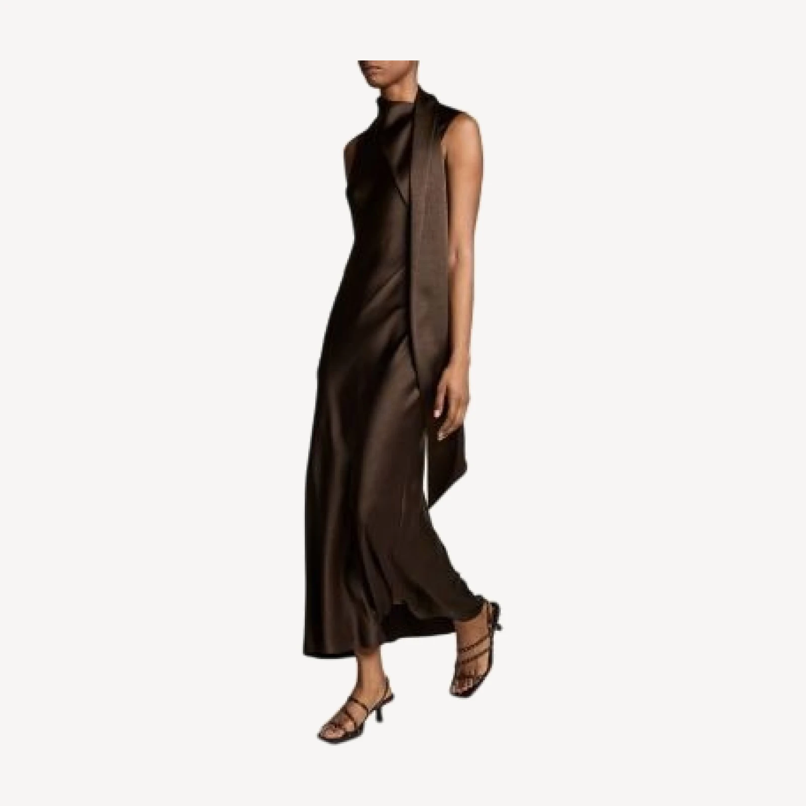 Vince Draped Scarf Tie Sleeveless Dress