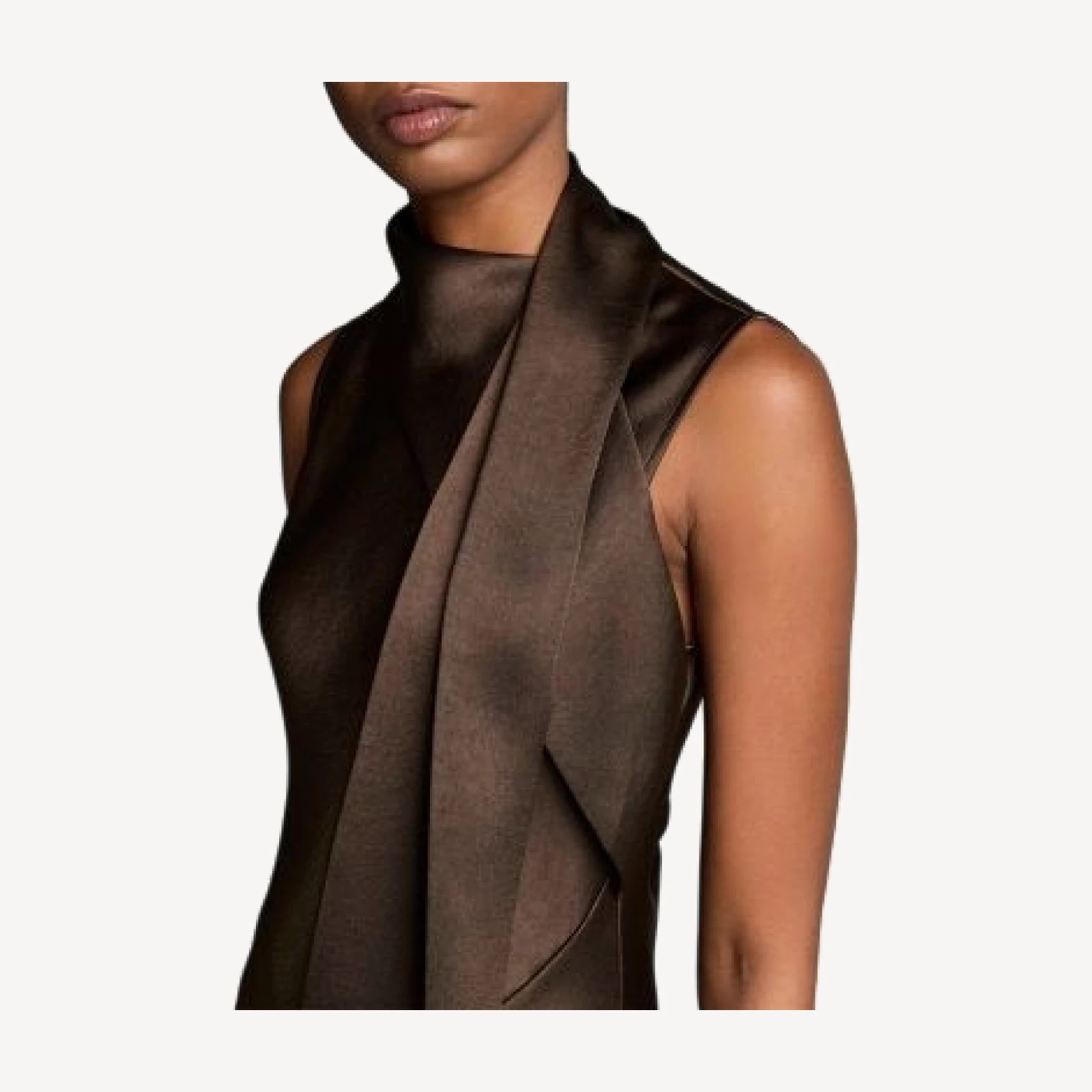 Vince Draped Scarf Tie Sleeveless Dress