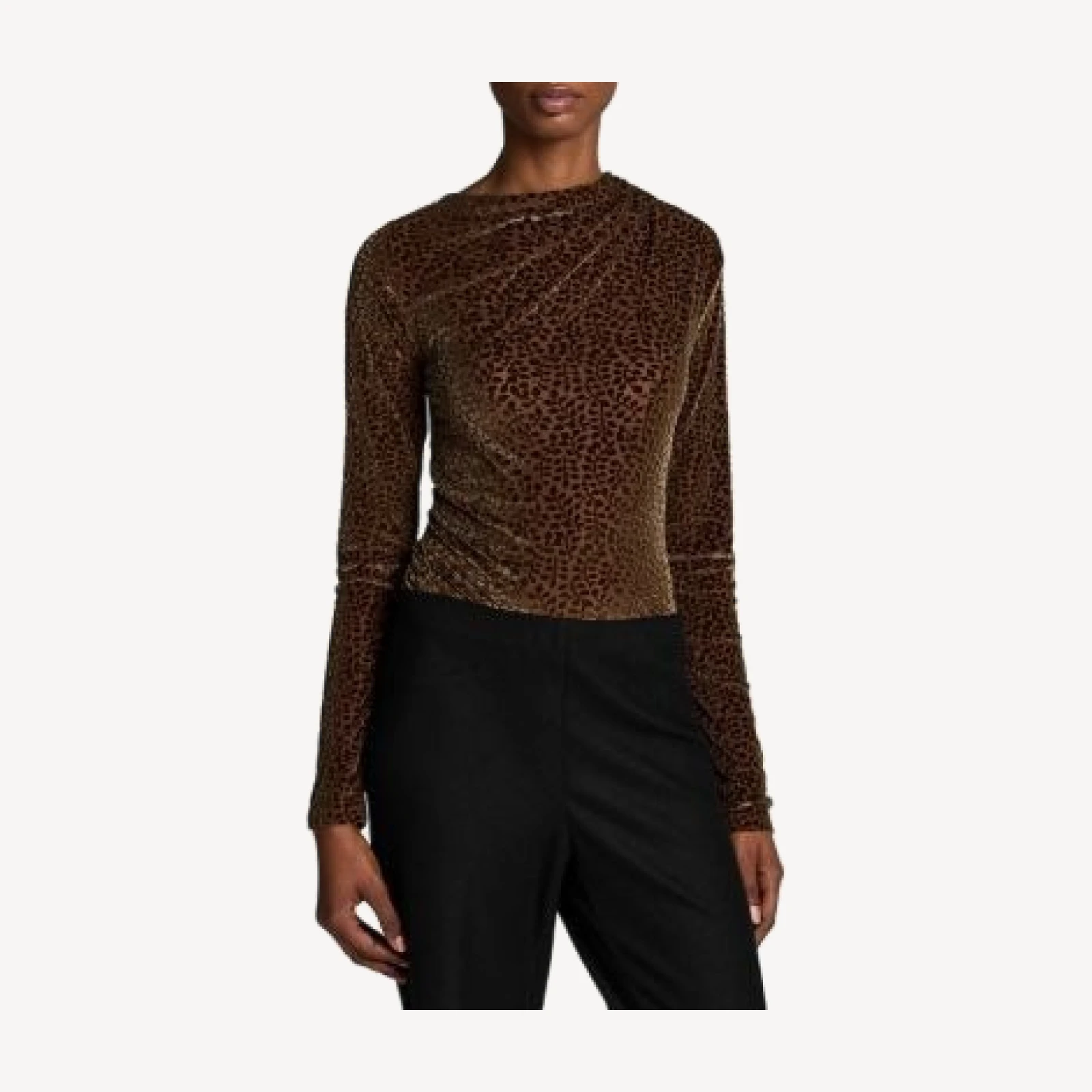 Vince Velour Burnout Vine Pattern Top
