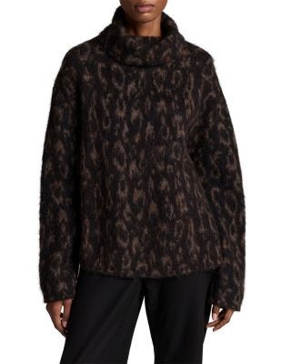 Vince Oversized Jacquard Turtleneck Sweater